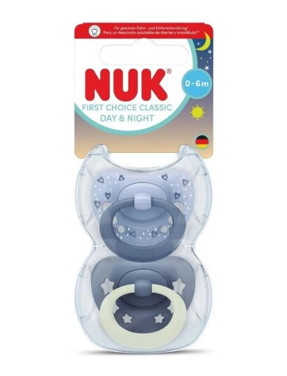 Nuk First Choice Classic Day & Night Blue Size 0 6 Months Nuk First Choice Classic Day & Night Blue Size 0 6 Months