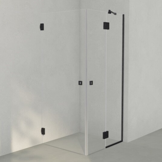 INR Iconic Nordic Rooms Dusjhjørne ARC 14 Frame Måltilpasset Svart Matt / Opal Klart Glass