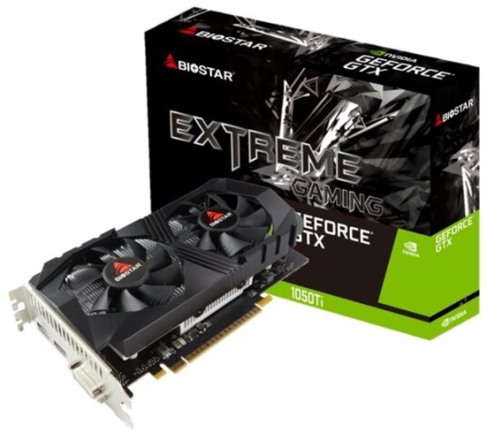 Biostar GeForce GTX 1050 Ti 4GB GDDR5 Grafikkort med 7680x4320 oppløsning