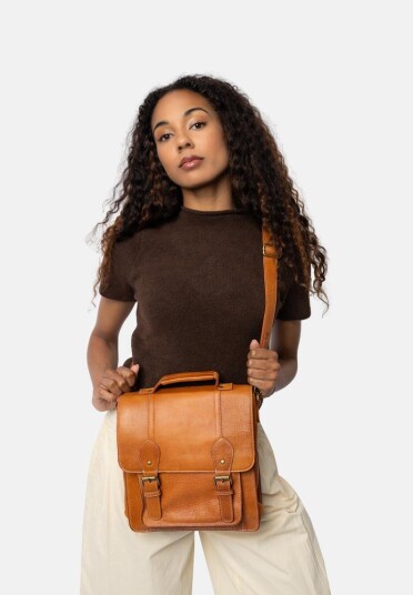 Re:designed By Dixie Melia Medium veske med bærehåndtak i skinn Burned Tan