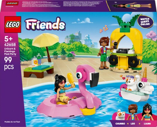LEGO Friends Poolparty med enhjørning og flamingo 42658 LEGO Friends Poolparty med enhjørning og flamingo 42658