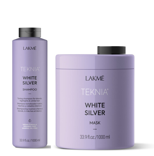 Lakmé Teknia White Silver Shampoo 1000 ml + Lakmé Teknia White Silver Mask 1000 ml