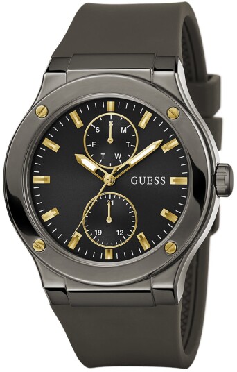 Guess Herreklokke GW0491G1 Jet Sort/Gummi Ø45 mm Guess Herreklokke GW0491G1 Jet Sort/Gummi Ø45 mm