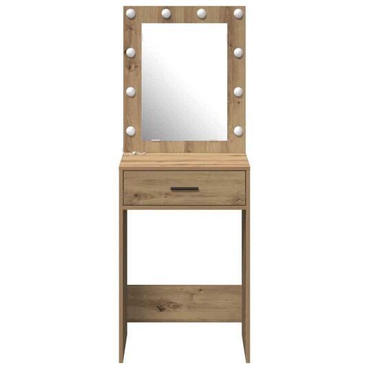  Sminkebord med LED lamper Artisan Eik 50x41x135 cm