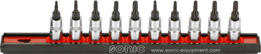 Bitspipesett 1/4 Torx - 10 deler Tamperproof