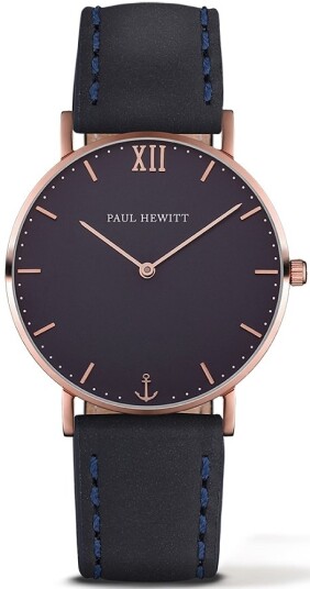 Paul Hewitt Dameklokke PH 6455189K Sailor Line Blå/Lær Ø39 mm
