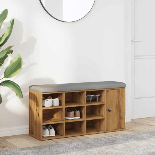 Skohylle artisan eik 102x32x50 cm konstruert tre 8721158446169 Skohylle artisan eik 102x32x50 cm konstruert tre 8721158446169