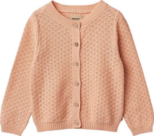 Wheat Cardigan Strikk Magnella Pink Sand Wheat 4 år 104 Cardigan Rosa