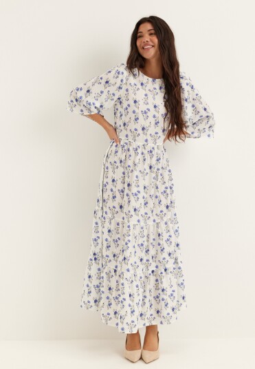 Bubbleroom Butterfly Sleeve Maxi Dress Blue S Bubbleroom Butterfly Sleeve Maxi Dress Blue S