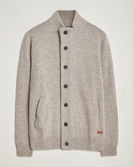 Barbour Lifestyle Essential Patch Zip Through Cardigan New Stone