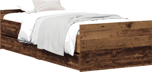 vidaXL Sengestamme Gammelt tre 90 x 200 cm Konstruert tre