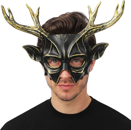 Ptit Clown Maske Rein Fantasy Svart Gull One size 24480