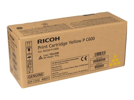 Ricoh - Gul - Original - Tonerpatron Alternativ For: Ricoh 408317 - For P C600 Ricoh - Gul - Original - Tonerpatron Alternativ For: Ricoh 408317 - For P C600