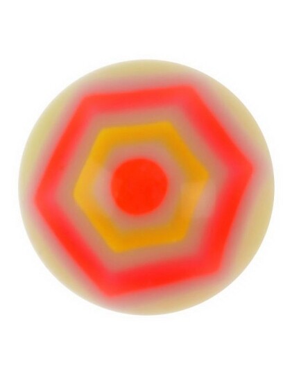 Utgått Hexagonal Gul Akrylkule 8 mm kule til 16 mm stang