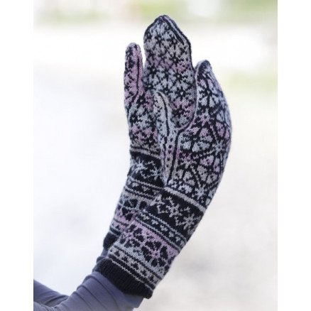 Moonflower Mittens by DROPS Design Votter Strikkeoppskrift str One size