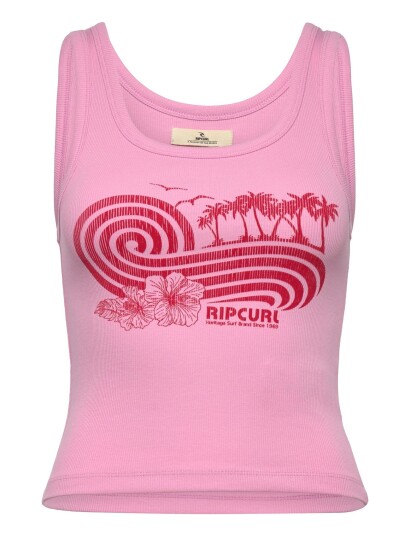 Rip Curl Ocean Break Rib Tank Pink L Rip Curl Ocean Break Rib Tank Pink L