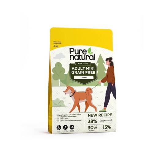 Purenatural Dog Grain Free Adult Mini Turkey 8 kg 