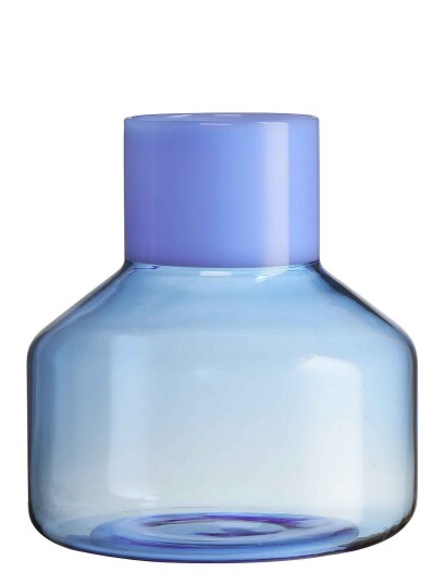 Design Letters Generous Vase Medium Blue MILKY BLUE/BLUE H13CM