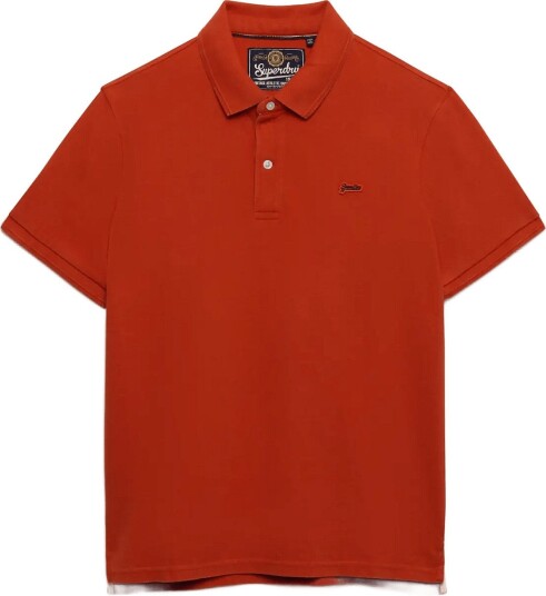 Superdry Classic Pique Polo   DENIM CO RUST ORANGE   S