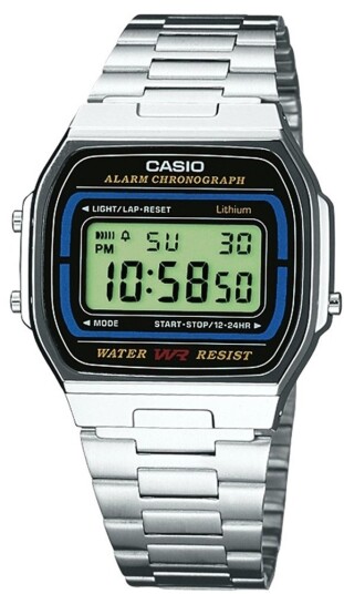 Casio Herreklokke A164WA 1VES Collection LCD/Stål 36.8x35 mm