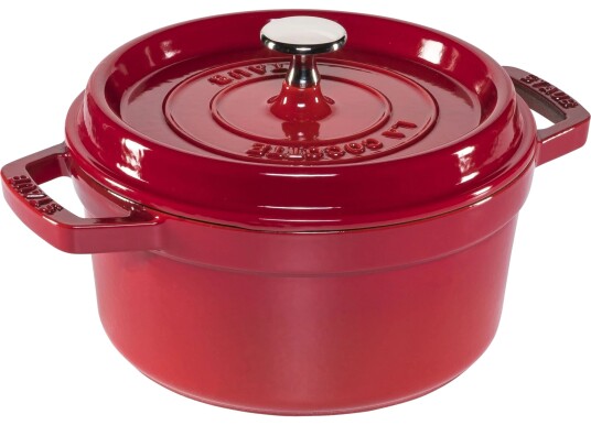 Staub Gryte i St??pejern 2,2L Rund   Kirseb??rr??d