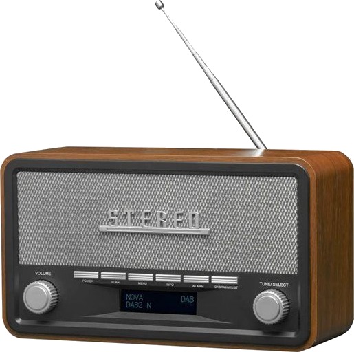 Denver DAB-18 Klokkeradio med Bluetooth og Stereo Brun