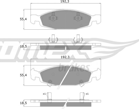Bremseklosser sett TOMEX Brakes TX 14-89