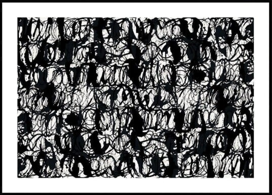 Abstract Ink Swirls Black 2 Plakat / 21x30cm
