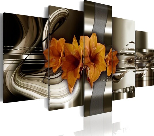 Bilde Hippeastrum And Abstract Waves 200x100 Artgeist sp. z o. o.