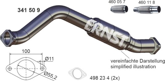 Eksosrør ERNST 341509 Eksosrør ERNST 341509