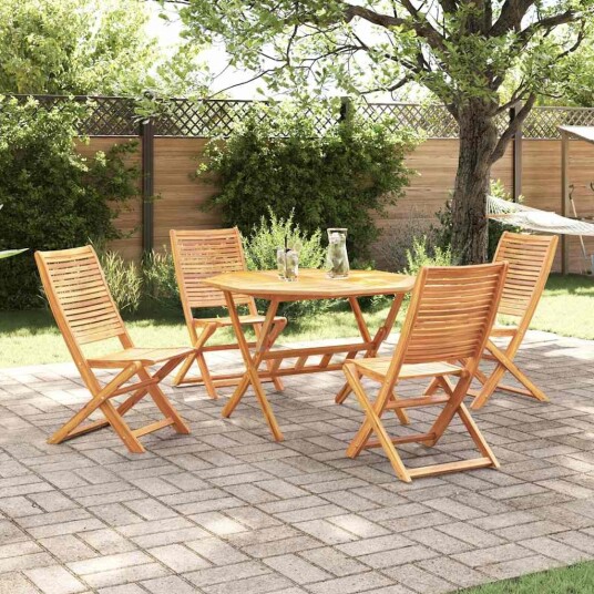 Hagemøbelsett 5 pcs Brun Middels Massivt akasietre Hagemøbelsett 5 pcs Brun Middels Massivt akasietre