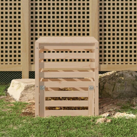 vidaXL Kompostkasse 63,5x63,5x77,5 cm heltre furu