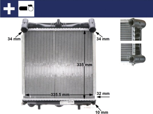 Radiator MAHLE ORIGINAL CR 370 000S Radiator MAHLE ORIGINAL CR 370 000S