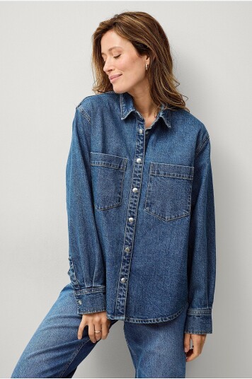 Ellos Collection Skjortejakke i denim Blå