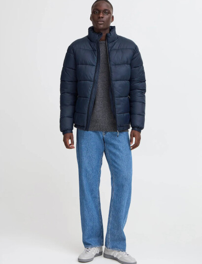 Blend Bheiden Jkt. With Stand - Navy - M Blend Bheiden Jkt. With Stand - Navy - M