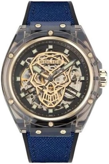 Police Herreklokke PEWGR1592403 Fitness Skjelettkuttet/Gummi Ø44 mm