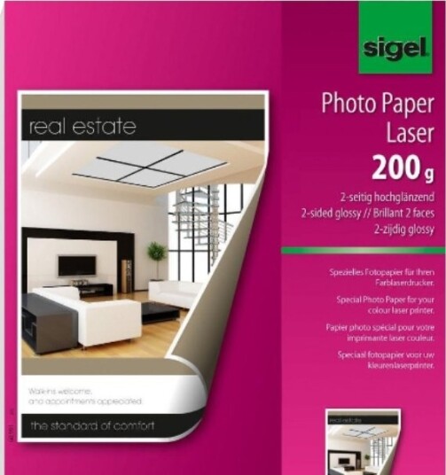 Sigel LP344 Papir A4 200 g/m² Rosa Hvit
