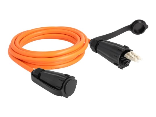 Delock Nettverkskabel Lc Multimodus Hann Til Lc Multimodus Hann 3 M 7.5 Mm Fiberoptisk Dupleks 50 / 125 Mikroner Om2 Protective Cap Oransje 87888