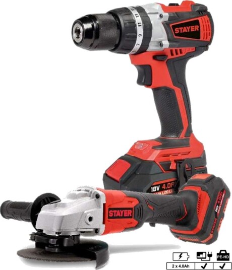 Stayer Vinkelsliper Og Boremaskin/Hammer/Skrutrekker Sett Stayer Vinkelsliper Og Boremaskin/Hammer/Skrutrekker Sett