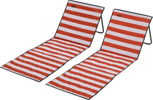 Sett Med 2 Strandmatter Sammenleggbar Justerbar Solseng Strandmadrass Bæreveske Rød 142X51X40Cm Sett Med 2 Strandmatter Sammenleggbar Justerbar Solseng Strandmadrass Bæreveske Rød 142X51X40Cm