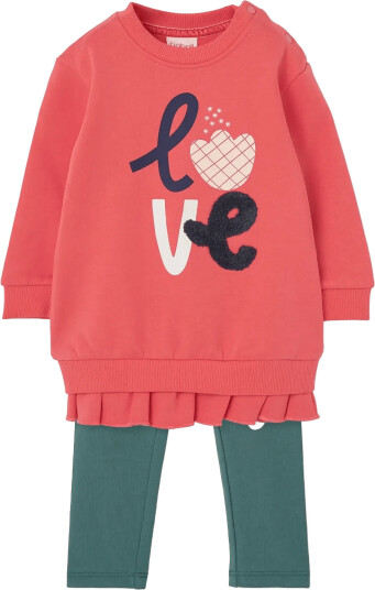 Boboli Set Knit Combined For Girl -Bci - Coral - 80