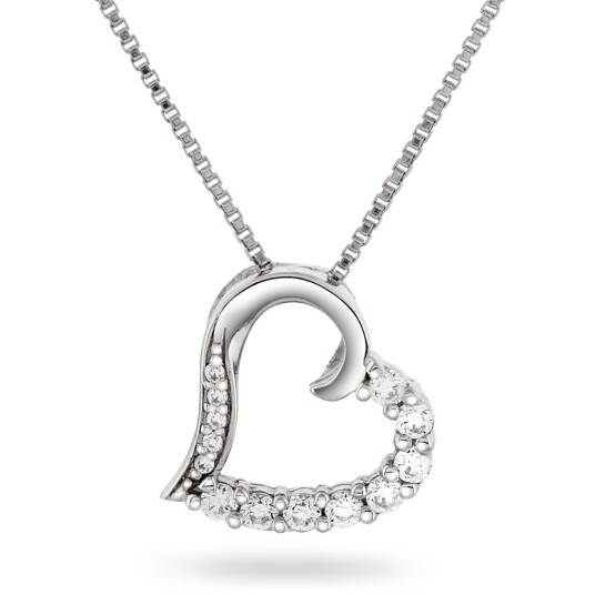 Pan Jewelry, Hjerte smykke i 925 sølv med zirkonia