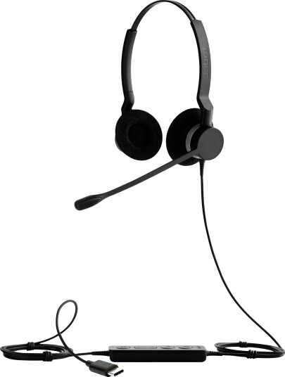 Jabra Biz 2300 Usb Microsoft Lync Duo Hodesett Usb-a Stereo Svart