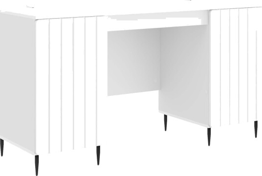 vidaXL Skrivebord Høgglans hvit 142,5 x 50 x 75 cm Konstruert tre