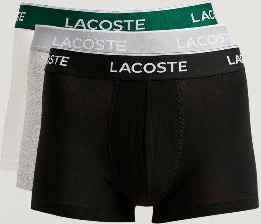 Lacoste 3 Pack Stretch Cotton Trunks Black/White/Grey