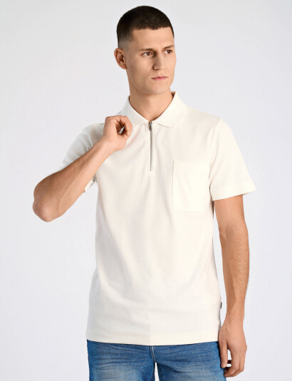 Lindbergh Terry Pique W. Zip - Cream - M