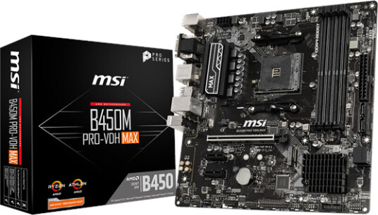MSI B450M PRO-VDH MAX - AMD B450 - AMD AM4 socket - DDR4 RAM - Micro-ATX MSI B450M PRO-VDH MAX - AMD B450 - AMD AM4 socket - DDR4 RAM - Micro-ATX