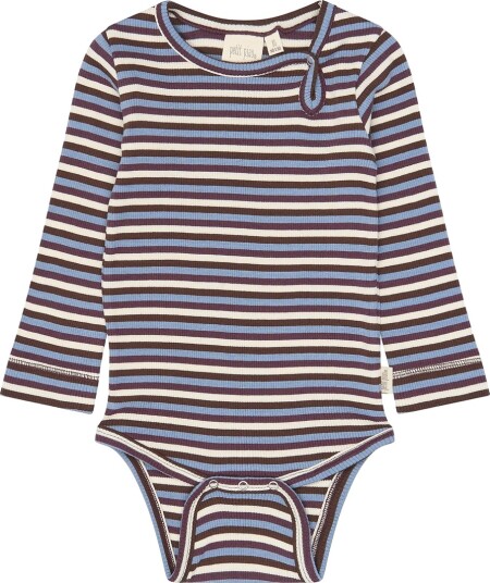 Petit Piao Body I/e PPSong Huckleberry Multistripet Petit Piao 62 Langermet Body Beige Blå Brun Hvit Lilla Lyseblå