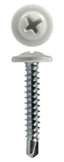 FIXX 1531682 Monteringsskrue 4,2 mm, borspiss, hvit 25 mm, 100-pakning