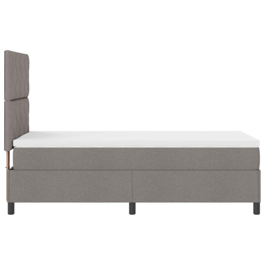 Sengebunn seng med Madrass & LED Taupe 100x200 cm Stoff